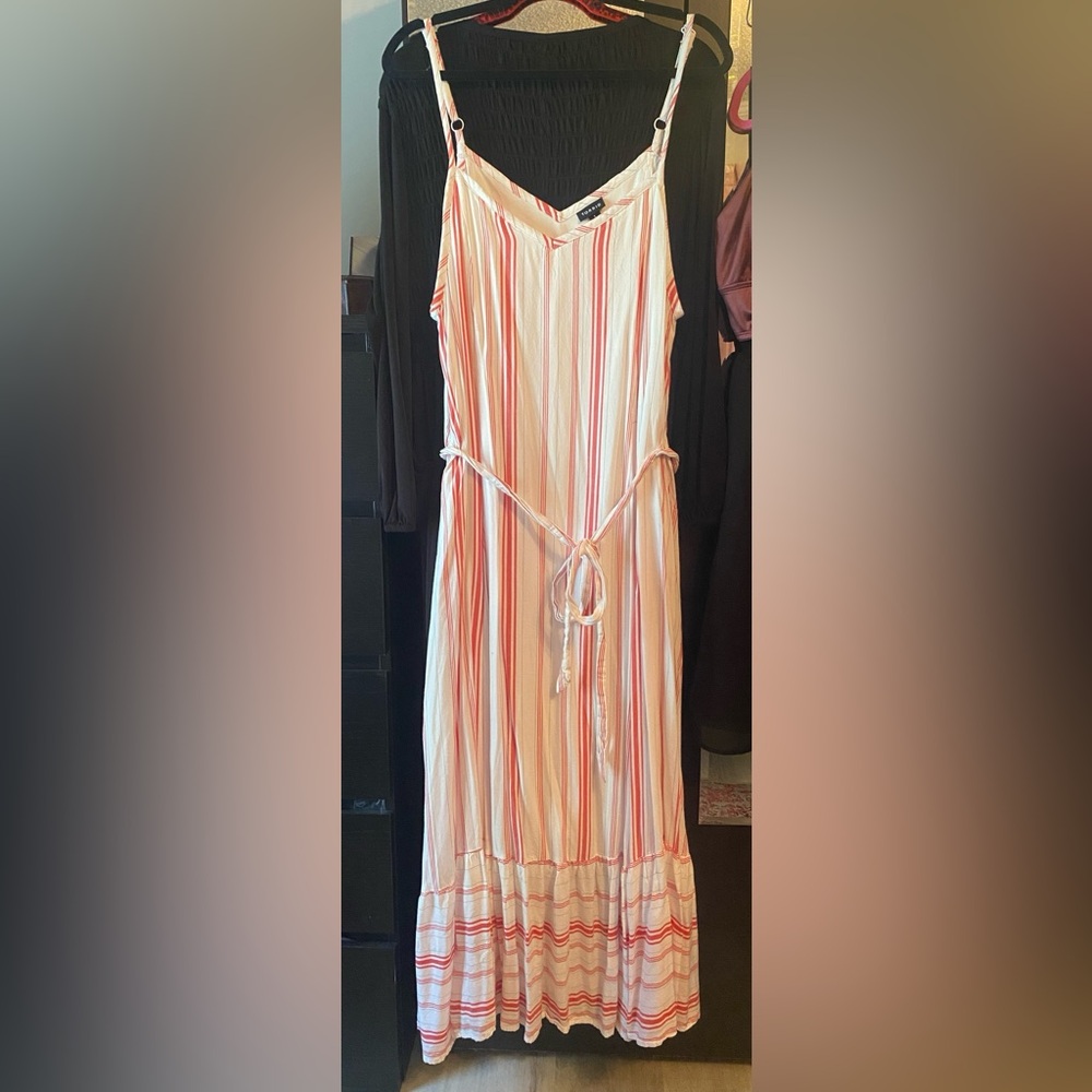 Torrid Striped Red and White Women's Maxi Dress
